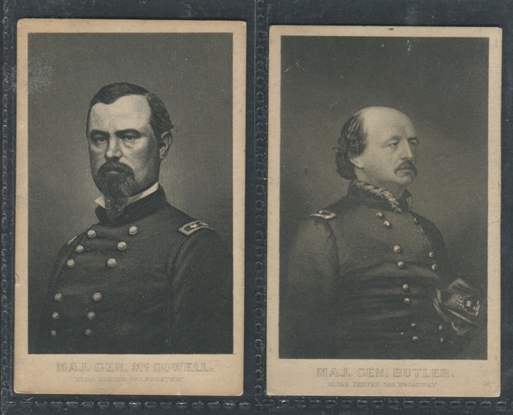 Lot of (3) Elias Dexter Trade Cards of Civil War Generals