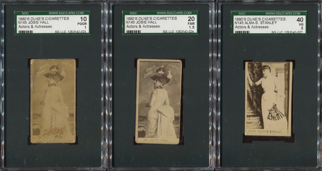N145 Duke Tobacco Lot of (5) SGC-Graded Actress Cards