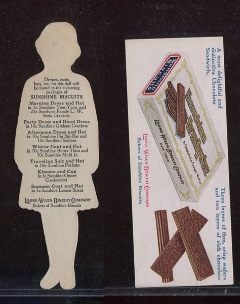D95 Loose-Wiles Baking Paper Doll Trade Card Pair