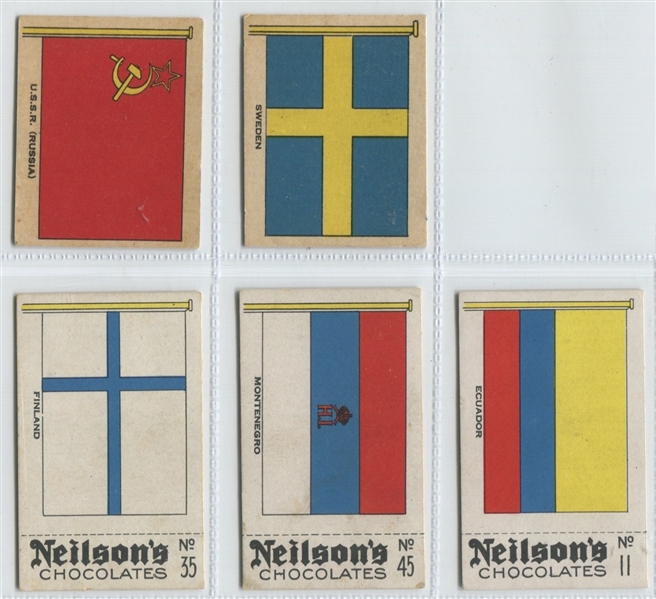 V62/V95 Patterson and Neilson's Flags Lot of (5) Cards