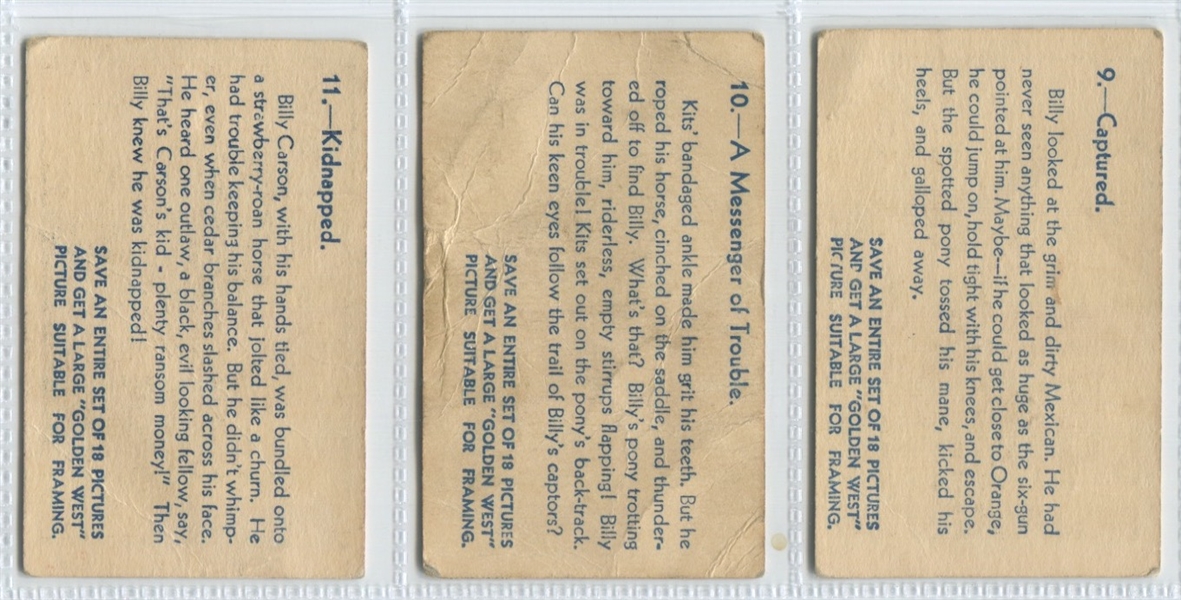 R207 Golden West Lot of (3) Tougher Cards