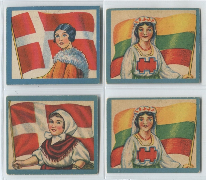 R52 Baltimore Chewing Gum Flags of the Nations Lot of (4) Cards