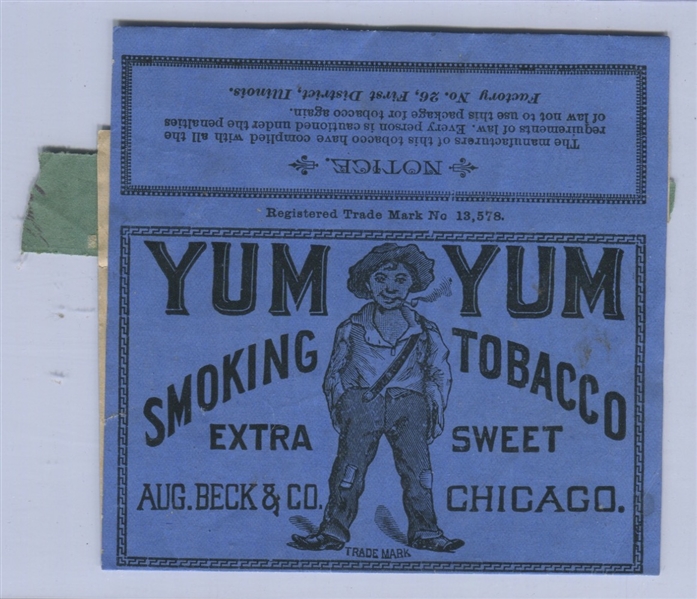 Phenomenal 1890's August Beck Yum Yum Smoking Tobacco Outer Packaging