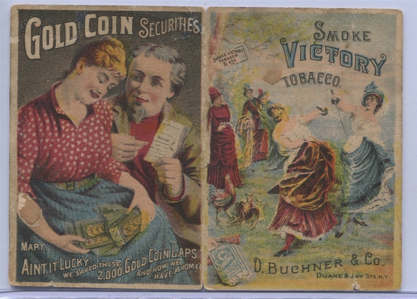 Buchner Gold Coin Tobacco Advertising Trading Card Pair
