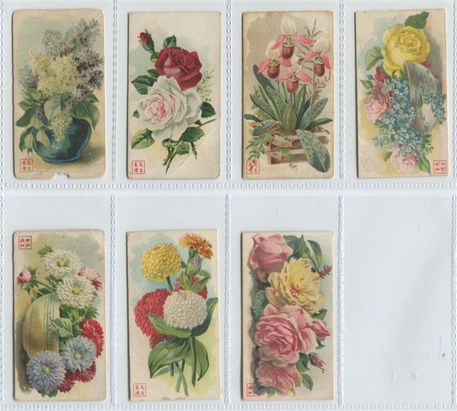 T473 American Cigarette (Shanghai) Flowers Lot of (7) Cards