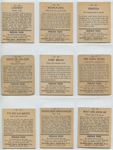 R773 Goudey Gum Indian Gum Complete Set of (96) Cards