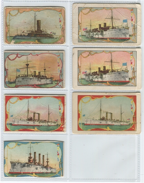 T41 Leroy Little Cigars Battleships Lot of (7) Cards