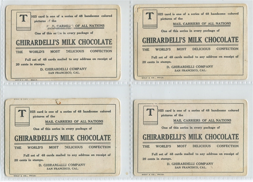 E163 Ghirardelli Mail in Foreign Lands Lot of (5) Cards