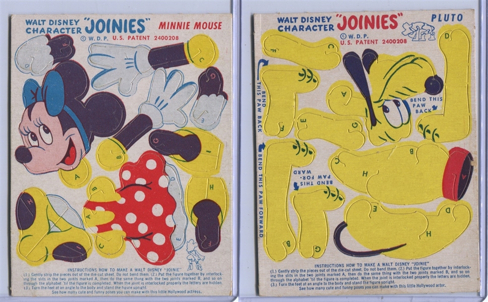 F273-13 Kellogg's Cereal Joinies Lot of (4) with Mickey and Minnie (1949)