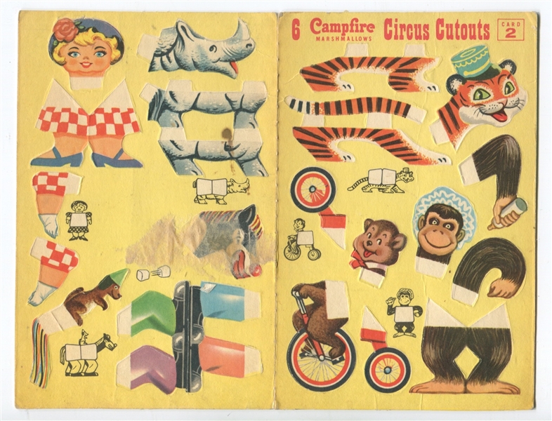 R755 Angelus Marshmallows Circus Cutouts Lot of (3) Diecut Folders