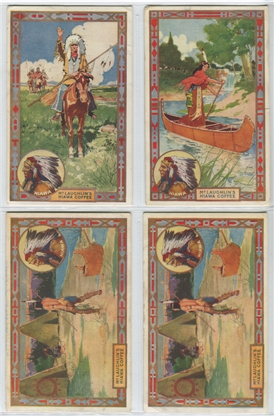 McLaughlin's Hiawa Coffee Lot of (4) American Indian Postcards