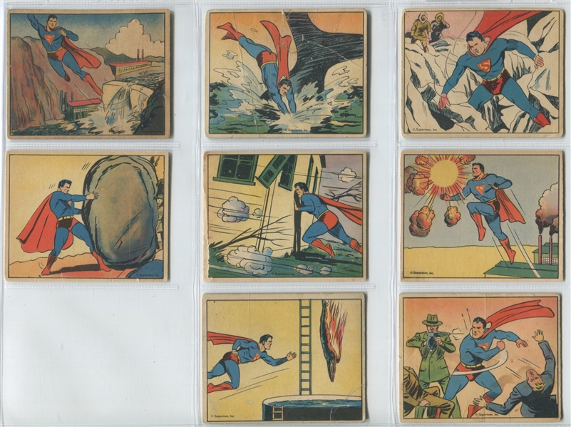 R145 Gum Inc Superman Lot of (8) Cards With (7) High Numbers