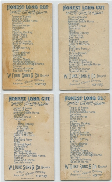 N101 Duke Tobacco Honest Long Cut Breeds of Horses Lot of (8) Cards