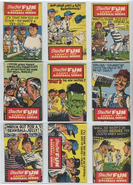 1960's Phoenix Candy Strictly Fun Baseball Series Cut Cards Lot of (12) Cards