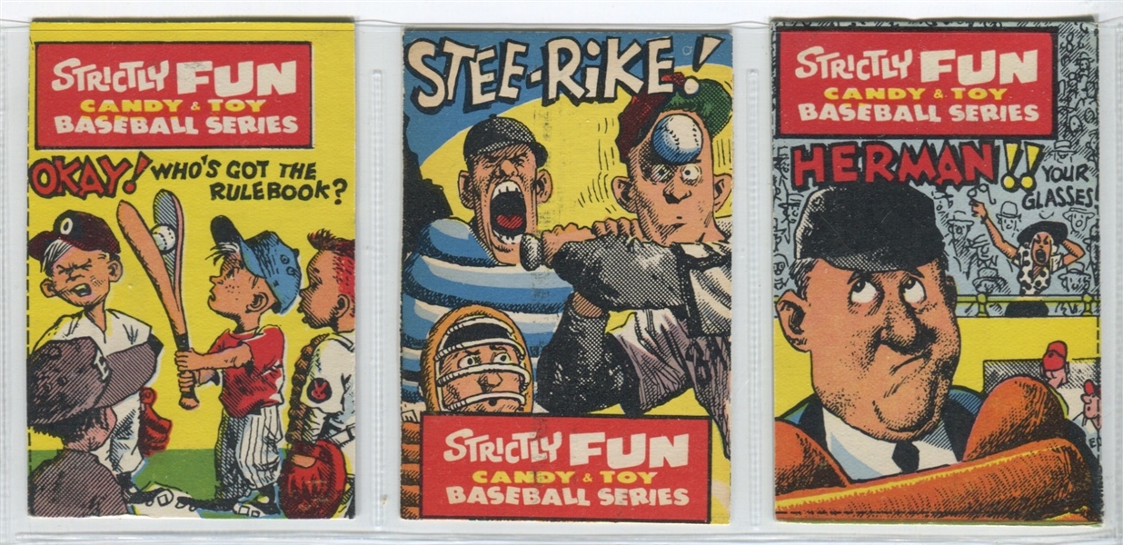 1960's Phoenix Candy Strictly Fun Baseball Series Cut Cards Lot of (12) Cards