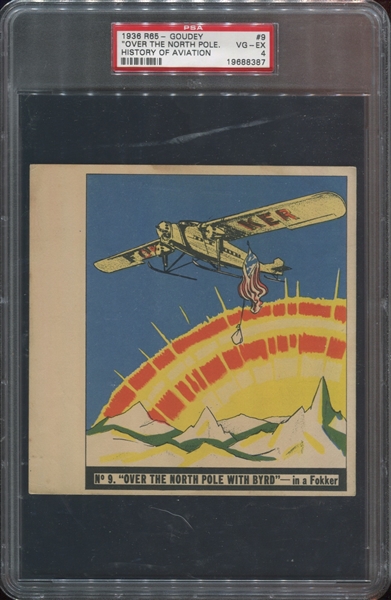 R65 Goudey History Of Aviation #9 Over the North Pole PSA4 VGEX