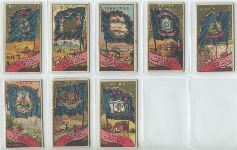 N11 Allen & Ginter Flags of the States and Territories Complete set of (47) Plus (5) Variations
