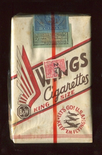 T87 American Tobacco Wings Cigarettes Unopened Pack w/Card Showing