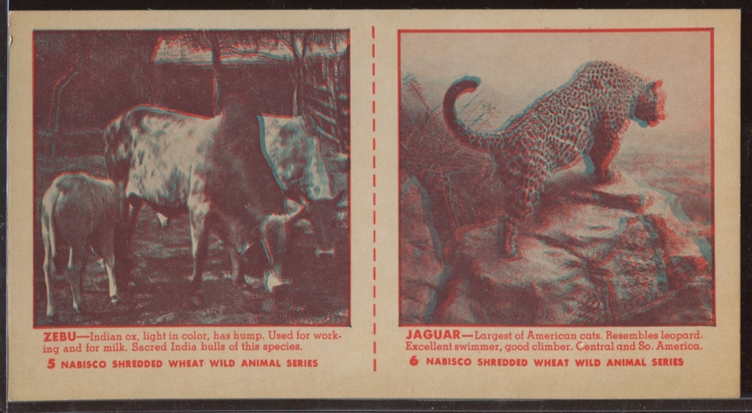 F275-21 Nabisco Wild Animal Series Near Set (18/20) plus 3D Viewer, Store Ad Poster and Sunday Funnies Ad