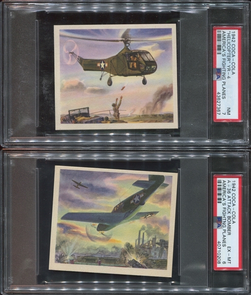 F213-5 Coca Cola Fighting Planes Near Complete PSA-Graded Set with Envelope (18/20)