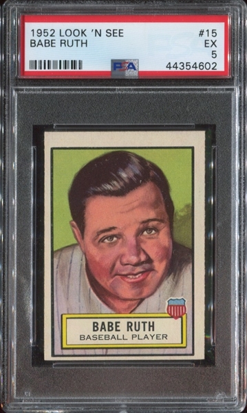 1952 Topps Look 'N See #15 Babe Ruth PSA5 EX
