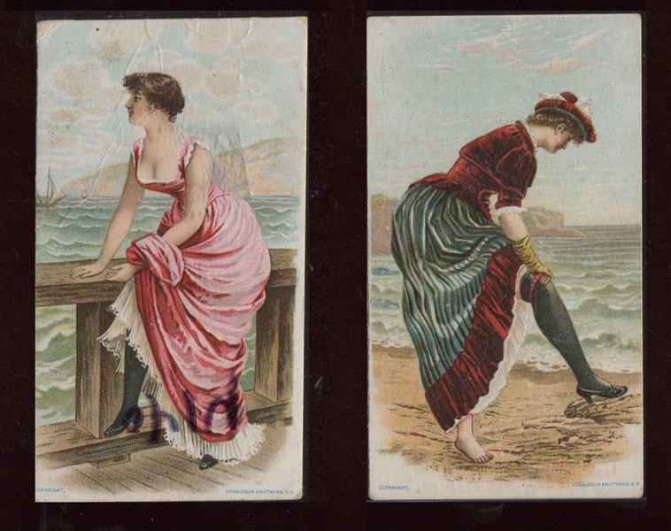 N361 Venable and Young Sea Shore Scenes Lot of (2) Type Cards in High Grade