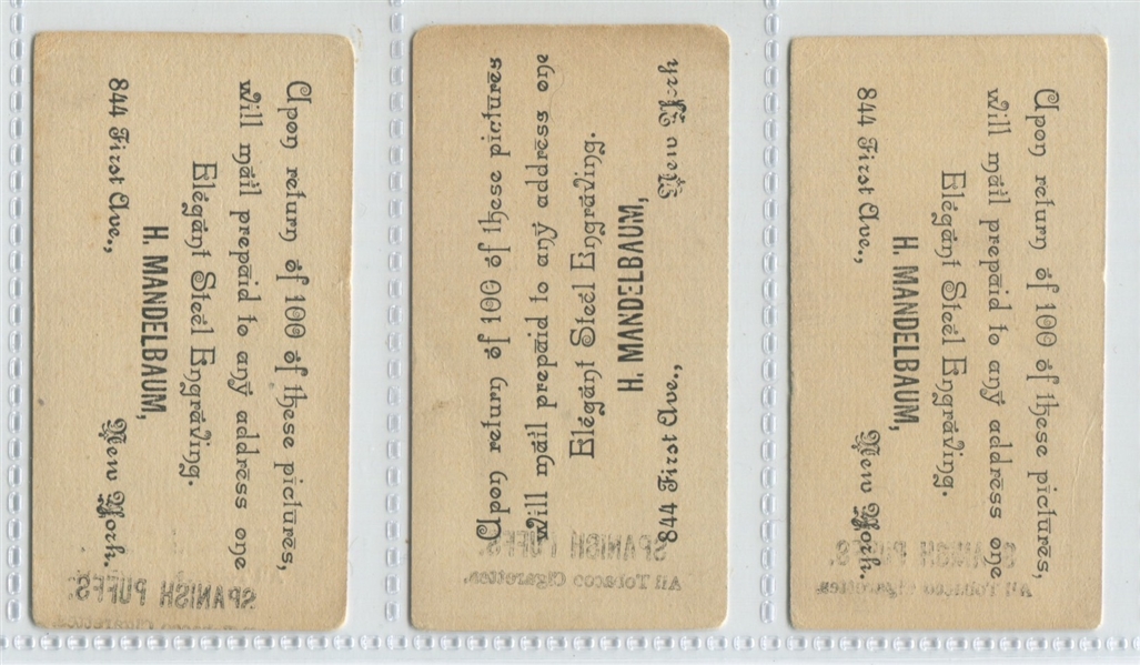 N511A Mandelbaum Spanish Puffs Lot of (3) Cards