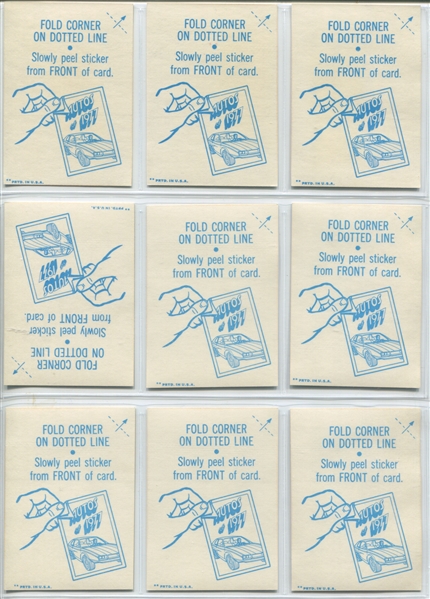 1977 Topps Autos of 1977 Complete Set of (90) Cards and (20) Stickers with all (3) Wrapper Variants