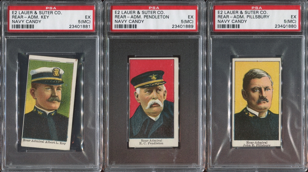E2 Lauer & Suter Navy Candy PSA-Graded Lot of (7) Cards