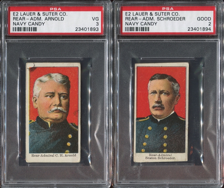 E2 Lauer & Suter Navy Candy PSA-Graded Lot of (7) Cards