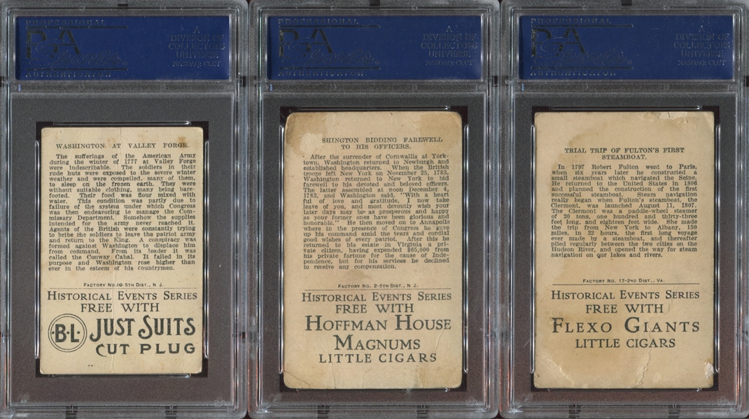 T69 Historic Homes and T70 Historical Events Lot of (4) PSA-Graded Cards