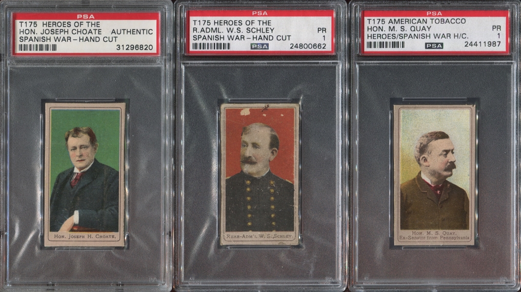 T175 Sweet Caporal Cigarettes Heroes of the Spanish-American War PSA-Graded Lot of (6) Cards