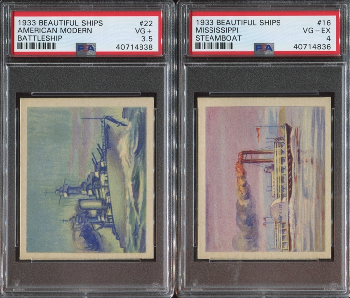 R135 Package Confectionery Beautiful Ships PSA-Graded Lot of (5) Cards