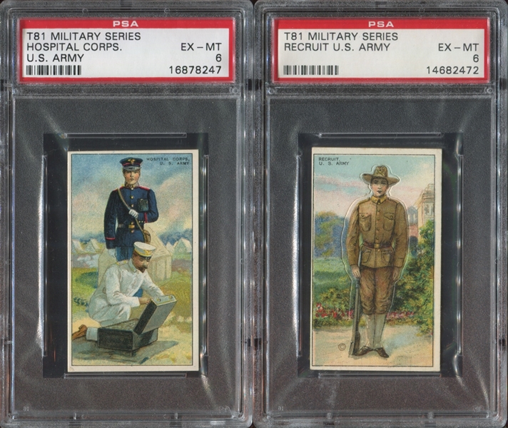 T81 Recruit Little Cigars Military Series Lot of (7) PSA6 Cards
