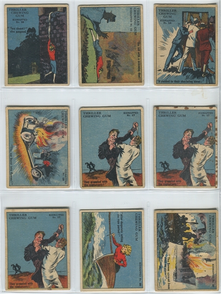 1935 Anglo-American Thriller Chewing Gum Lot of (12) Popular Cards