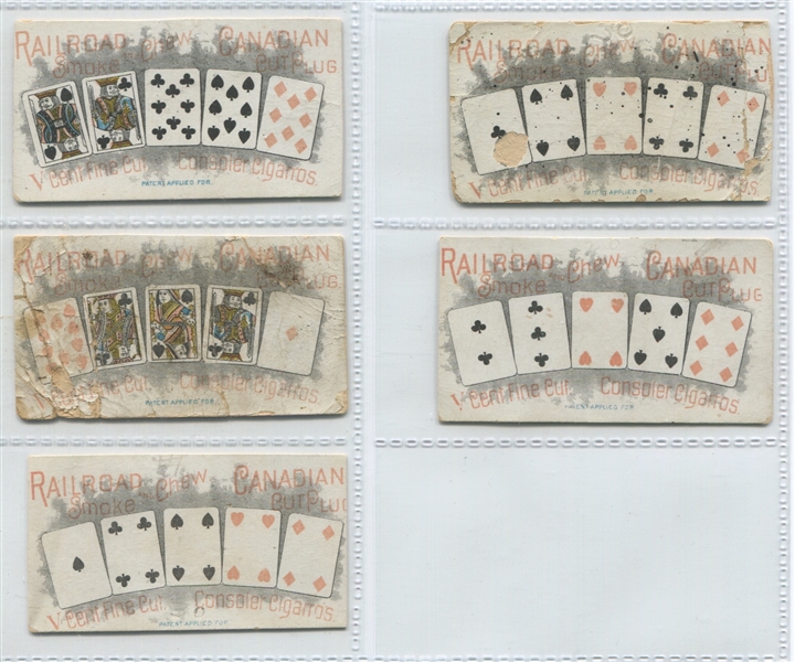 N323A S.F. Hess Poker Puzzle Cards Lot of (5) Different Cards