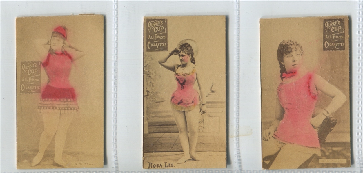N611? M. Hirsch Queen's Cup All Tobacco Cigarettes Actresses Lot of (3) Different Cards