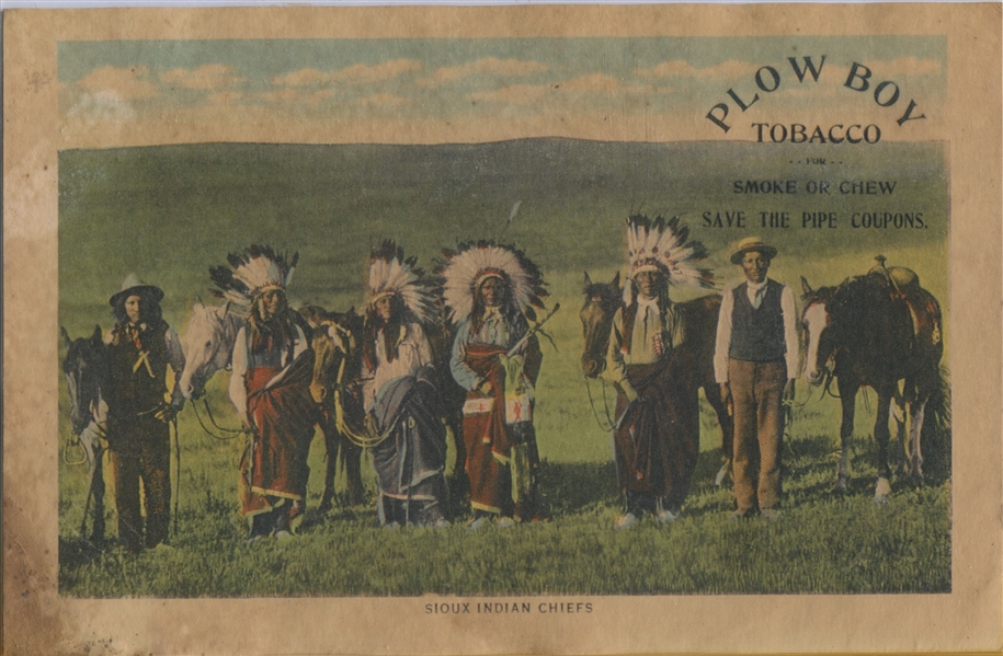 N-UNC Spaulding & Merrick Plow Boy Tobacco American Indian Cabinet Sized Cards