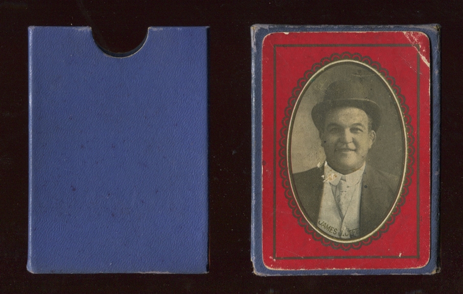 1910's James Jeffries Boxing Playing Card Set with Box