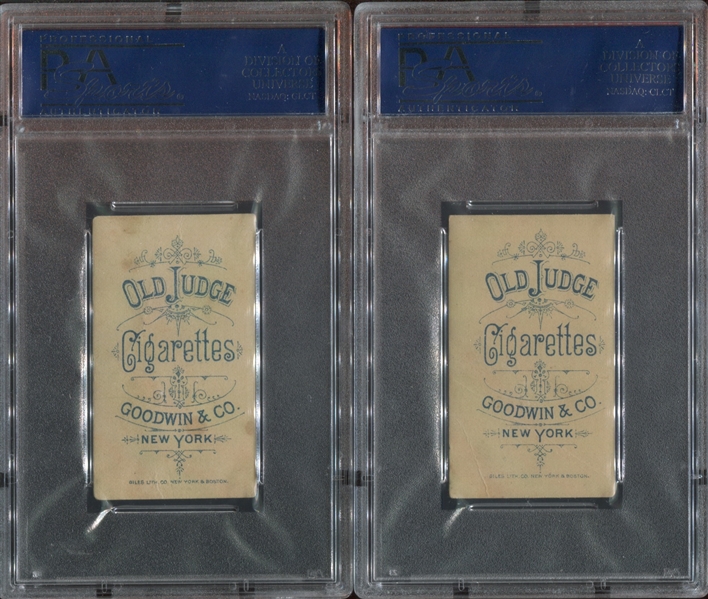 N167 Old Judge Sepia Actresses Scarce Lot of (2) PSA-Graded Cards