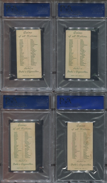 N72 Duke Tobacco Coins Lot of (4) PSA-Graded Cards