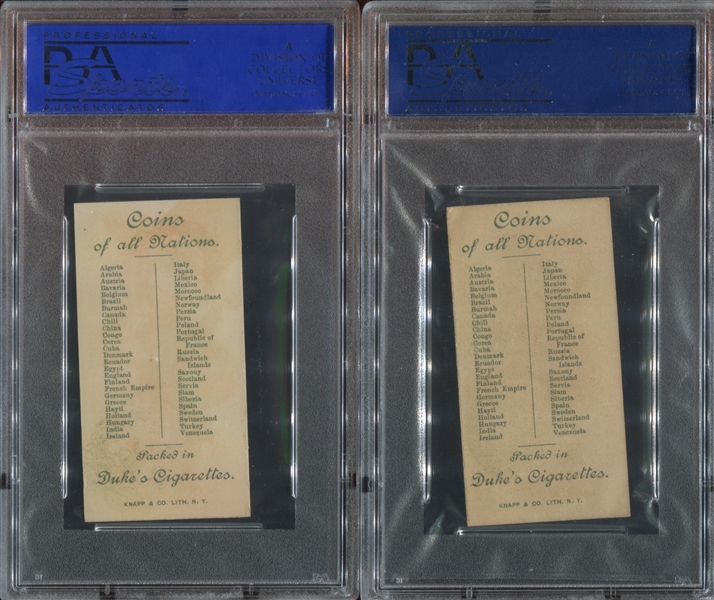 N72 Duke Tobacco Coins Lot of (2) PSA7 Graded Cards