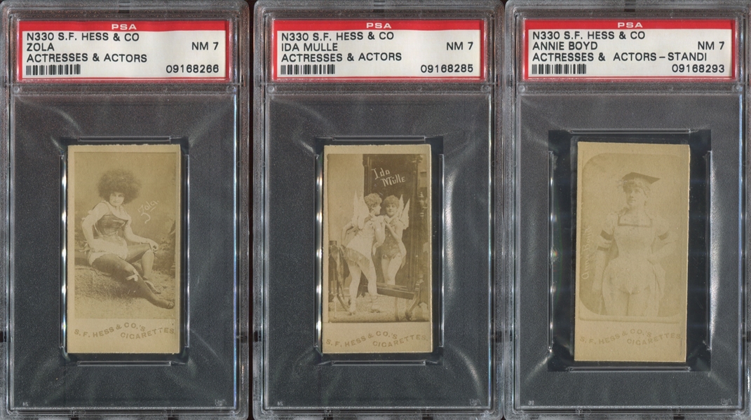 N330 S. F. Hess Actresses Lot of (5) PSA7 Graded Cards