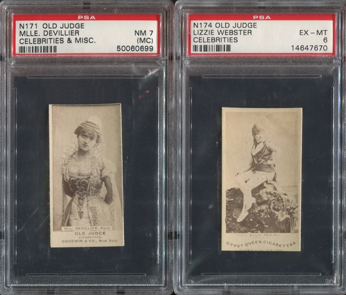 N171/N174 Old Judge Celebrities & Misc Pair of PSA-Graded Actresses with Gypsy Queen