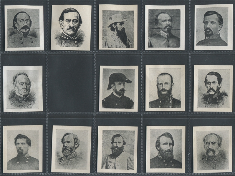E-UNC American Chicle Kis-Me Gum Confederate Portraits Near Set of (140/141) Cards
