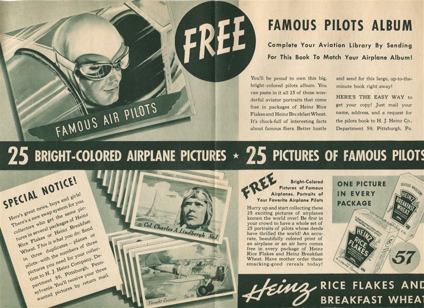 F277-1 Heinz Rice Flakes Modern Aviation Album with Mailing Sheet