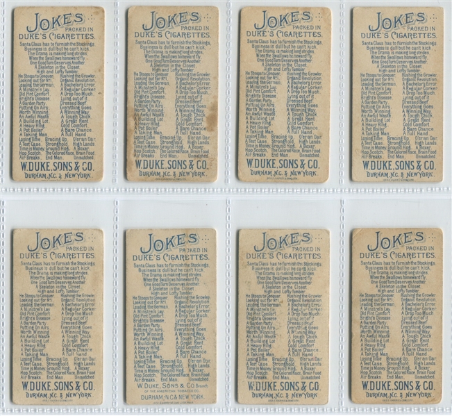 N81 Duke Cigarettes Jokes Lot of (8) Cards