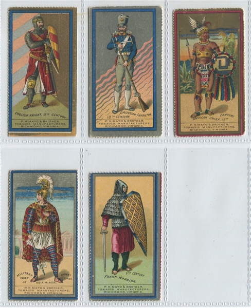 N303 Mayo Tobacco Warriors and Soldiers Lot of (5) Cards