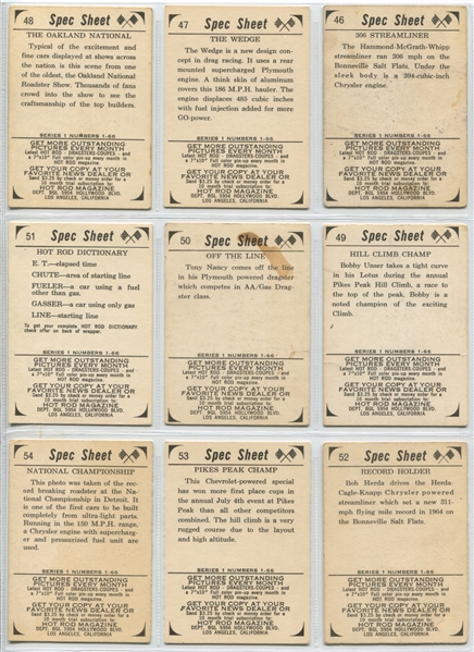 1965 Donruss Hot Rods Magazine Complete Set of (66) Cards