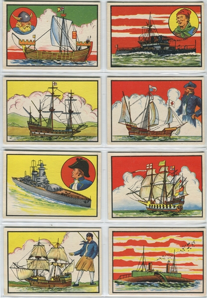 1964 Chix Gum Ships of the Seven Seas Near Complete Set (47/50) Cards